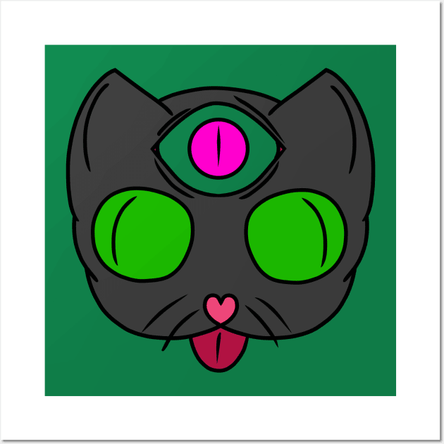 Third Eyed Cat! Wall Art by Frosty Zalo